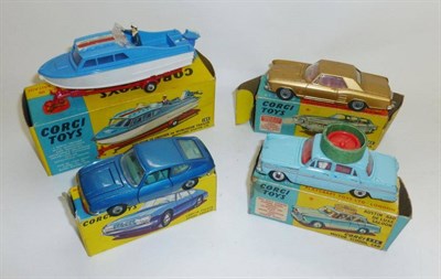 Lot 220 - Three Boxed Corgi Cars - Motor School Car No.236, Lancia Fulvia No.332, Buick Riviera No.245; A...