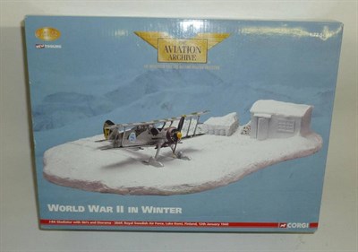 Lot 225 - Three Boxed Corgi Limited Edition Diorama Sets - Aviation Archive World War II in Winter,...