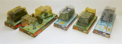 Lot 261 - Five Boxed Dinky Military Vehicles, all in blister packs - US Howitzer with Gun Crew No.609,...