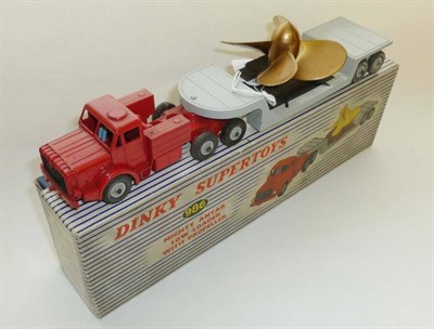 Lot 267 - A Boxed Dinky Supertoys Mighty Antar with Propeller No.986, with red cab, grey trailer, plastic...