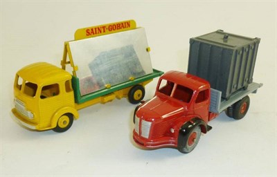 Lot 269 - Two French Dinky Commercial Vehicles:- Berliet Container Truck, with red cab, grey back and...