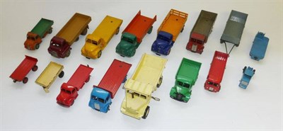 Lot 270 - Twelve Dinky Commercial Vehicles, including Leyland Comet with Stake body, Leyland Comet with...