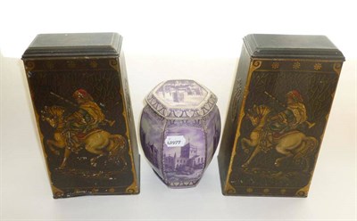 Lot 276 - A Pair of Victory V American Indian Tins, of tapered rectangular form, lithographed in brown,...