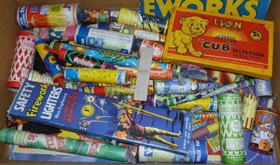 Lot 296 - A Collection of Unused Fireworks and Related Material, including posters and lighters, makers...