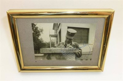 Lot 314 - A Signed Elvis Presley Photograph, circa 1958/59, pen signature on 55mm by 80mm photograph, framed