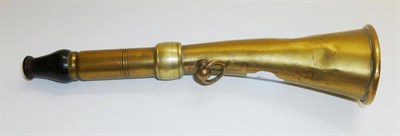 Lot 322 - A Great Western Railway Brass Warning Horn, of conical form, with turned wooden mouthpiece,...