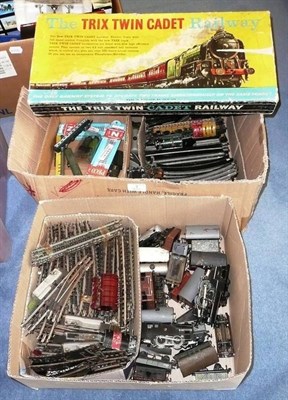 Lot 3 - A Collection of TTR 'OO' Gauge Trains and Accessories, including boxed Trix Twin Cadet railway set