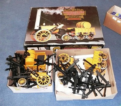 Lot 9 - A Boxed Hornby 3 1/2inch Gauge Live Steam Stephenson's Rocket Train Set, together with two...