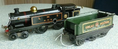 Lot 27 - A Hornby 'O' Gauge Clockwork 4-4-4 No.2 Tank Engine, in gilt lined black LMS livery, numbered...