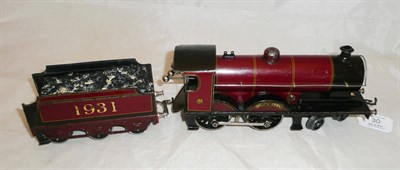 Lot 30 - A Bassett Lowke 'O' Gauge Clockwork 4-4-0 'Duke of York' Locomotive and Tender No.1931, in...