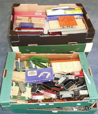 Lot 46 - A Collection of Hornby Dublo Trains & Accessories, including Royal Mail coaches, wagons, empty...