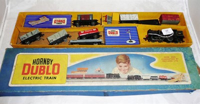 Lot 66 - A Boxed Hornby Dublo Electric 3-Rail Goods Train Set EDG17, containing 0-6-2 locomotive...