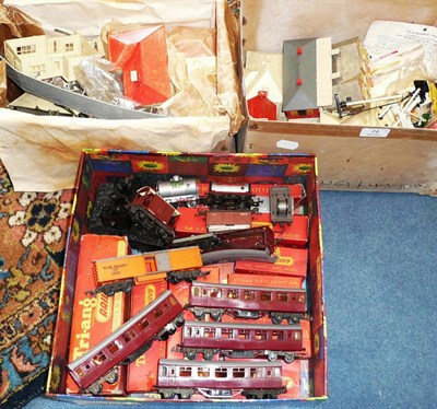 Lot 74 - A Small Collection of Tri-ang 'OO' Gauge Trains and Accessories, including boxed R52 tank...