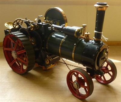 Lot 76 - A Live Steam Scale Model of a Traction Engine 'Hotspur', in green and black, with single...