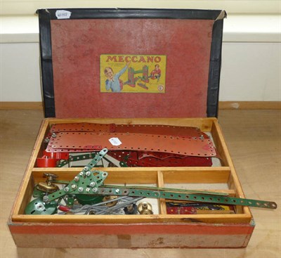 Lot 109 - A Collection of Meccano, including a boxed No.6 set with pieces in red and green, also brass...