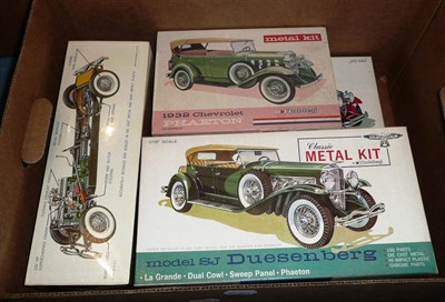 Lot 113 - Five Boxed Unmade Hubley Classic Metal Car Kits - Packard Dietrich, Packard Roadster,...