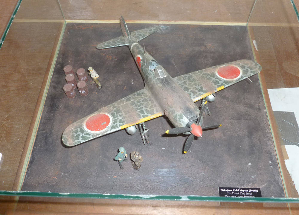 Lot 116 - Five Large Kit Built Plastic Scale Models of Military Aircraft, in glazed display cases with...