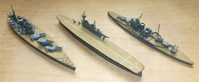 Lot 122 - Twelve Boxed Tremo Diecast Waterline Model War Ships, comprising Sovereign, two Hood, Achilles,...