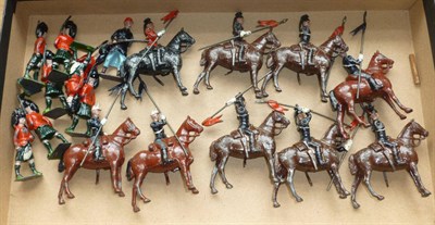 Lot 136 - Britains Hollowcast Lead Figures, including nine Lancers, quantity of Highlanders and a boxed...