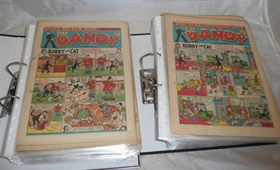 Lot 146 - A Collection of Two Hundred and Fifty Five Dandy Comics from 1954 to 1960, in four ring binders...