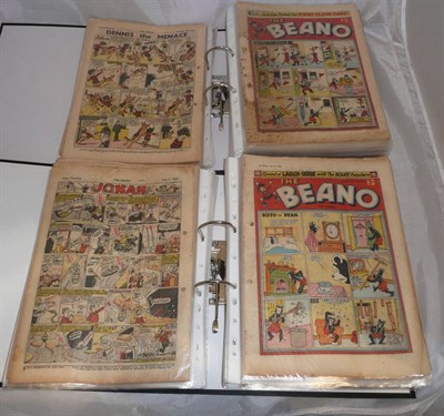 Lot 147 - A Collection of One Hundred and Thirty Six Beano Comics from 1957 to 1960, in two ring binders (all