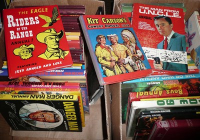 Lot 153 - A Large Collection of Children's Annuals, including No's.1 to 5 Eagle Annuals, Dr Who,...