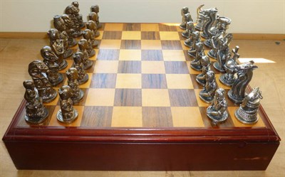 Lot 161 - A 'Discovery of New Zealand' Bronze and White Metal Figural Chess Set, limited edition number...