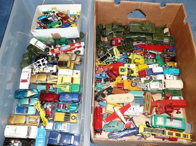 Lot 207 - A Large Collection of Playworn Diecast Vehicles, makers include Dinky, Corgi, Matchbox, Lone...