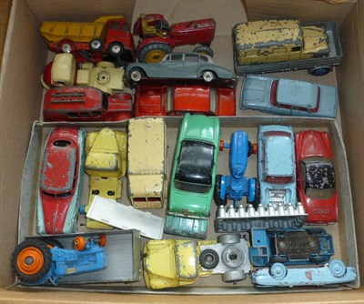 Lot 209 - A Large Collection of Playworn Diecast Vehicles, including cars, commercials, tractors, TV related