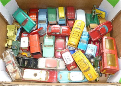 Lot 218 - A Collection of Thirty Nine Playworn Diecast Vehicles, including cars and commercials, makers...