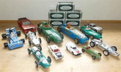 Lot 222 - A Collection of Sports and Racing Cars, including a large diecast Vanwall, plastic and tinplate...