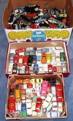 Lot 227 - A Large Collection of Diecast Cars, makers include Dinky, Corgi, Models of Yesteryear, Maisto,...