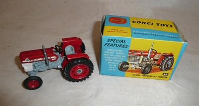 Lot 240 - A Boxed Corgi Massey Ferguson 165 Tractor No.66, in red with grey chassis, red wheels