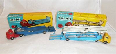 Lot 247 - Two Boxed Corgi Major Commercial Vehicles:- Carrimore Low Loader No.1100, with red cab and blue...