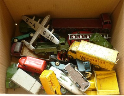 Lot 270 - A Collection of Playworn Diecast Vehicles, mainly Dinky including Guy Weetabix van, Trojan...