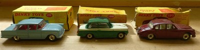 Lot 274 - Six Boxed Dinky Saloon Cars:- Jaguar 3.4 No.195, with maroon body and white interior; Austin...