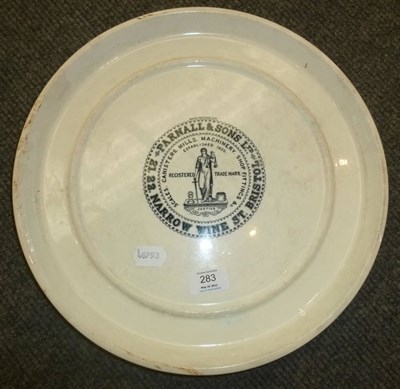 Lot 283 - A Transfer Printed Wedgwood Butter Slab by Parnall & Sons, Narrow Wine Street, Bristol, of circular