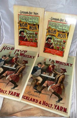 Lot 284 - Two Hob Nob Whisky Advertising Showcards by Strickland & Holt, Yarm, featuring...