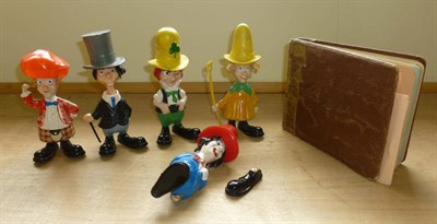 Lot 300 - Five Plastic Diddymen Figures, from Ken Dodd's TV series, with removable hats, average height 15cm