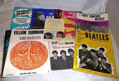 Lot 306 - Beatles Memorabilia, including Souvenir Song Album 1963, fan club and other records, two card...