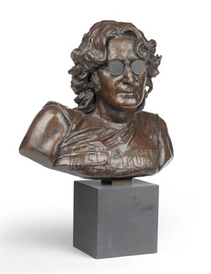 Lot 307 - A Limited Edition Bronze Bust of John Lennon by Laura Lian, signed and numbered 15/25, modelled...