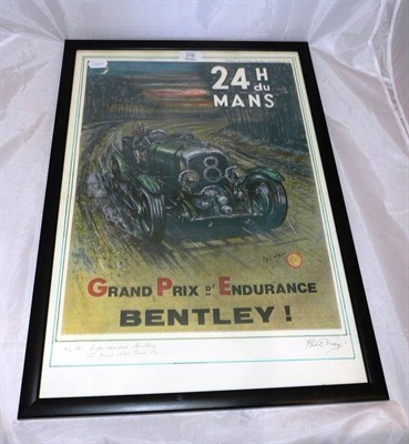 Lot 316 - Phil May - 4 1/2 Litre Supercharged Bentley, Le Mans 1930 Team Car, poster study, signed and...