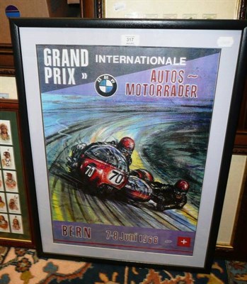 Lot 317 - Phil May - Bern International Grand Prix 7-8 June 1966, poster study, signed and blind stamped,...