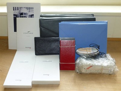 Lot 323 - A Collection of Concorde Memorabilia, including leather stationery wallets, stationery packs,...