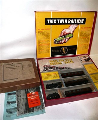 Lot 26 - A Boxed Trix Twin Railway 'OO' Gauge Passenger Train Set, comprising an LMS locomotive & tender...