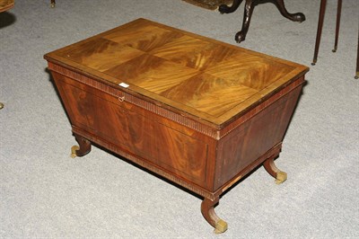 Lot 1438 - A Mahogany and Ebony Strung Wine Cooler, late 19th century, the rectangular segmented top with...