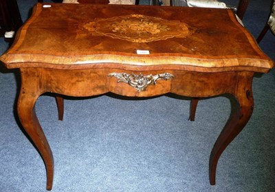 Lot 1440 - A Victorian Walnut, Tulipwood Banded and Floral Marquetry Card Table, the serpentine shaped...