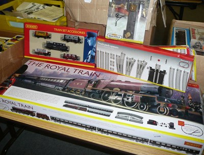 Lot 49 - A Boxed Hornby 'OO' Gauge 'The Royal Train Set' R0157, in LMS maroon livery, together with an...