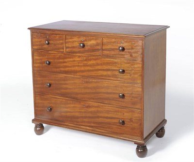 Lot 1441 - A Mahogany Chest of Drawers, stamped Gillow, circa 1850, the rectangular moulded top above...