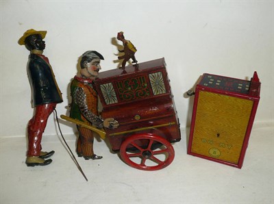 Lot 69 - Two Incomplete German Clockwork Tinplate Toys:- Lehmann 'Oh My' Jigging Negro No.690, with...